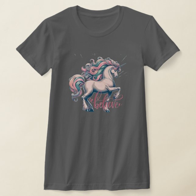 Bezauberter Vintager Einhorn-T - Shirt (Ablage )