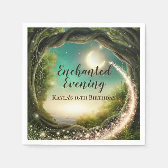 Bezauberter Wald Birthday Napkins Serviette (Vorderseite)