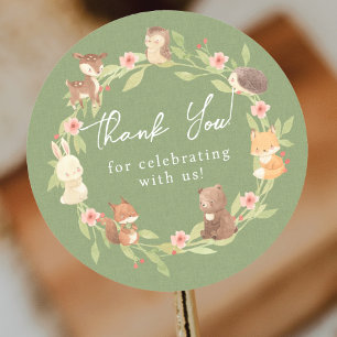 Bezauberter Wald Danke Runder Aufkleber