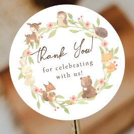 Bezauberter Wald Danke Runder Aufkleber