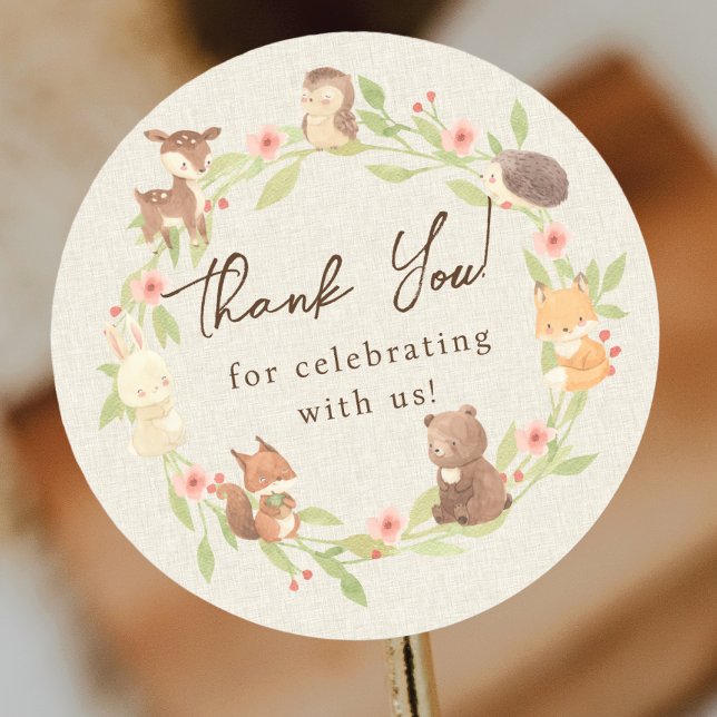 Bezauberter Wald Danke Runder Aufkleber (Von Creator hochgeladen)