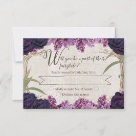 Bezauberter Wald Lila Märchenhochzeit RSVP