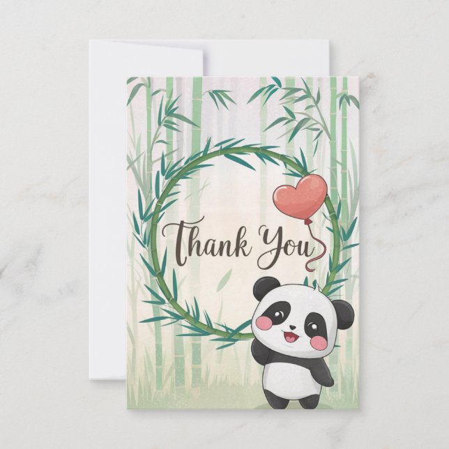Bezauberter Wald Panda Dankeskarte (Vorderseite)