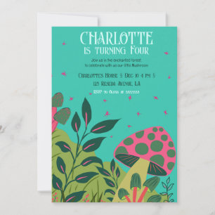 Bezauberter Wald und Pilze Fairytale Garten Einladung