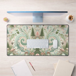 Bezauberter Waldbrunnen: Ein pastellfarbener Traum Schreibtischunterlage