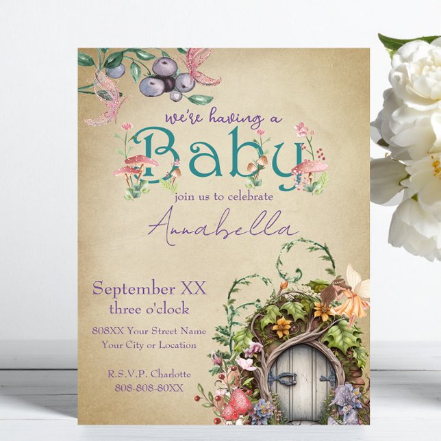 Bezauberter Waldgarten auf verblassenem Pergament Einladung (Von Creator hochgeladen)