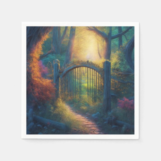 Bezauberter Waldgarten | Paper Napkins Serviette (Vorderseite)