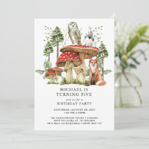 Bezauberter Waldland Junge 5. Geburtstag Einladung