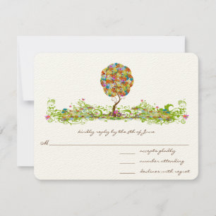 Bezauberter Waldpatchwork Blumenmauerbaum RSVP Karte