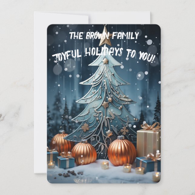 Bezauberter Waldurlaub Feiertagskarte (Vorderseite)