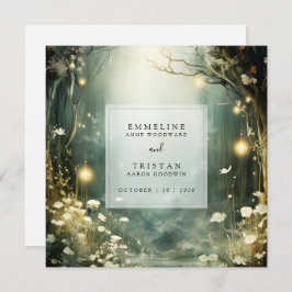 Bezauberter Waldweg von Blume Grüne Hochzeit Dankeskarte