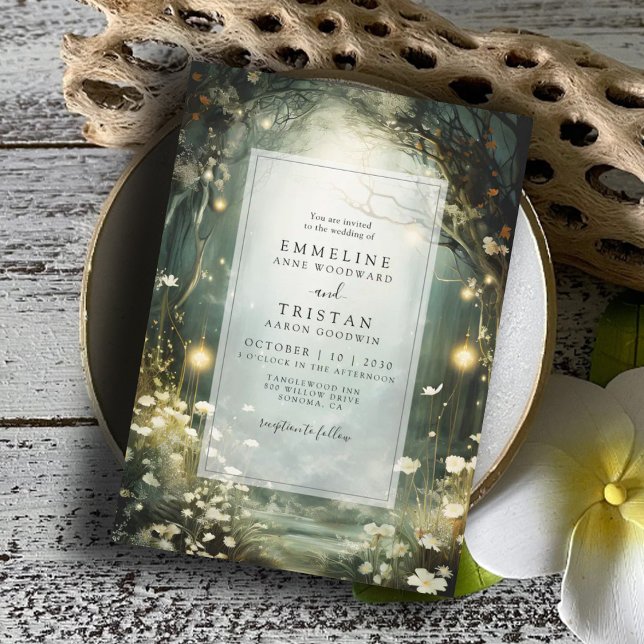 Bezauberter Waldweg von Blume Grüne Hochzeit Einladung (Von Creator hochgeladen)