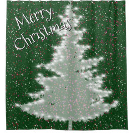 Bezauberter Winterglühen Weihnachtsbaum Duschvorhang