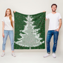 Bezauberter Winterglühen Weihnachtsbaum Fleecedecke