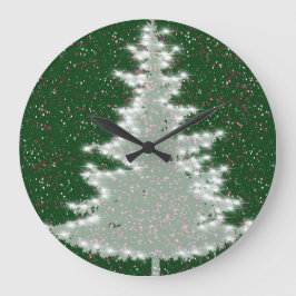 Bezauberter Winterglühen Weihnachtsbaum Große Wanduhr