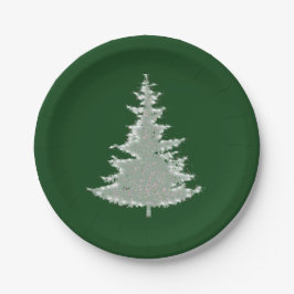 Bezauberter Winterglühen Weihnachtsbaum Pappteller