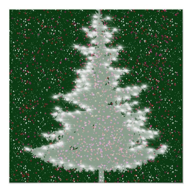 Bezauberter Winterglühen Weihnachtsbaum Poster (Vorderseite)