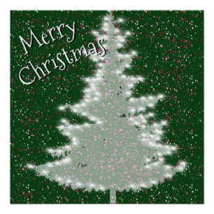 Bezauberter Winterglühen Weihnachtsbaum Poster