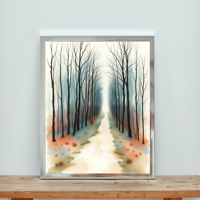 Bezauberter Winterwaldweg Poster (Von Creator hochgeladen)