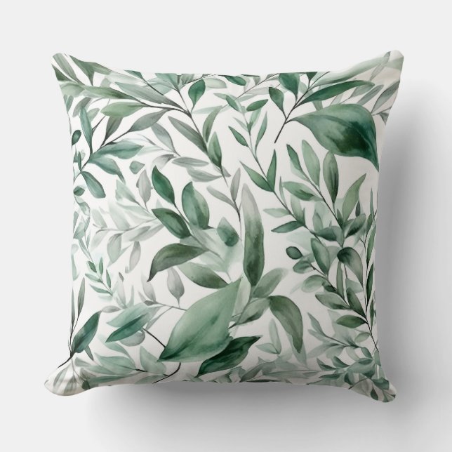 Bezaubertes Evergreen Ballet Botanisch Kissen (Vorderseite)