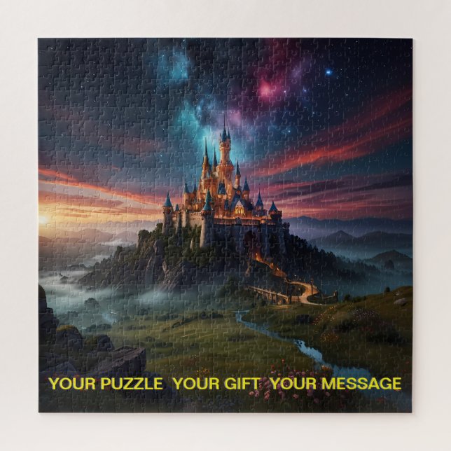 "Bezaubertes Schloss unter Sternenhimmel" Puzzle (Vertikal)