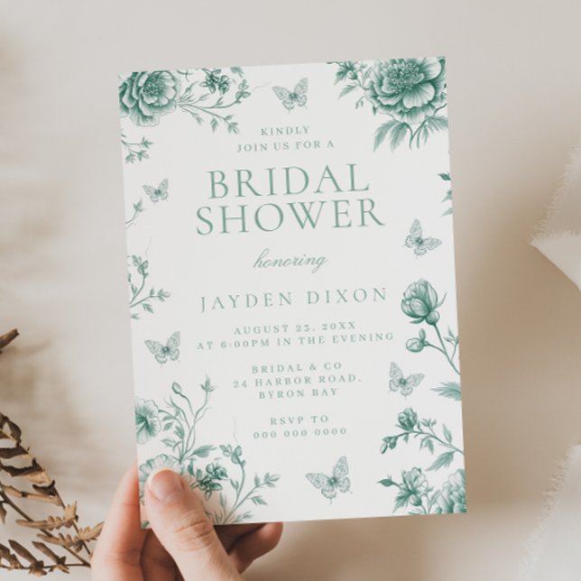 Bezaubertes Vintag Sage Green Brautparty Einladung (Von Creator hochgeladen)