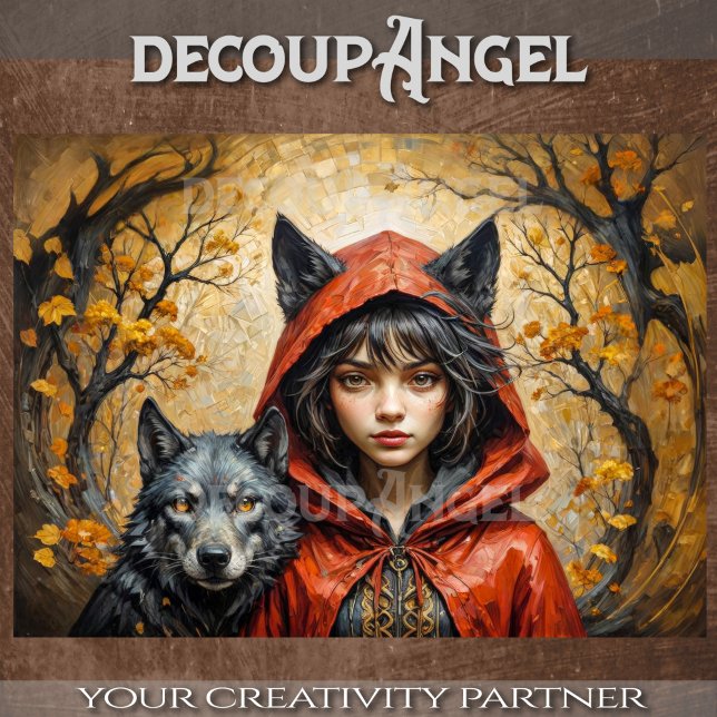 Bezauberung - Kleiner Rot und der Schwarze Wolf Seidenpapier (Von Creator hochgeladen)