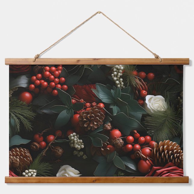 Bezauberung Mitternacht Botanischer Garten Wandteppich Mit Holzrahmen (Vorne)