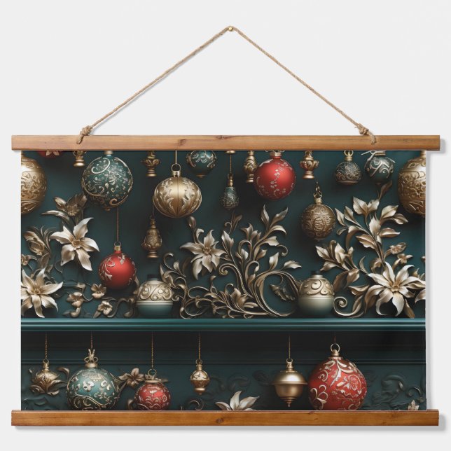 Bezauberung Mitternacht Botanischer Garten Wandteppich Mit Holzrahmen (Vorne)