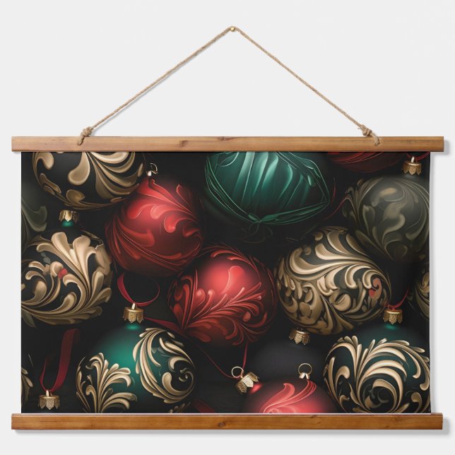 Bezauberung Mitternacht Botanischer Garten Wandteppich Mit Holzrahmen (Vorne)