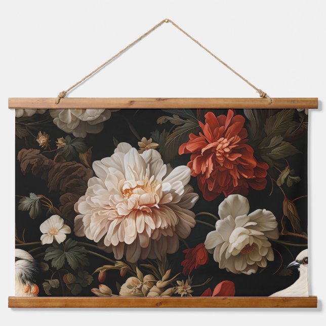 Bezauberung Mitternacht Botanischer Garten Wandteppich Mit Holzrahmen (Vorne)