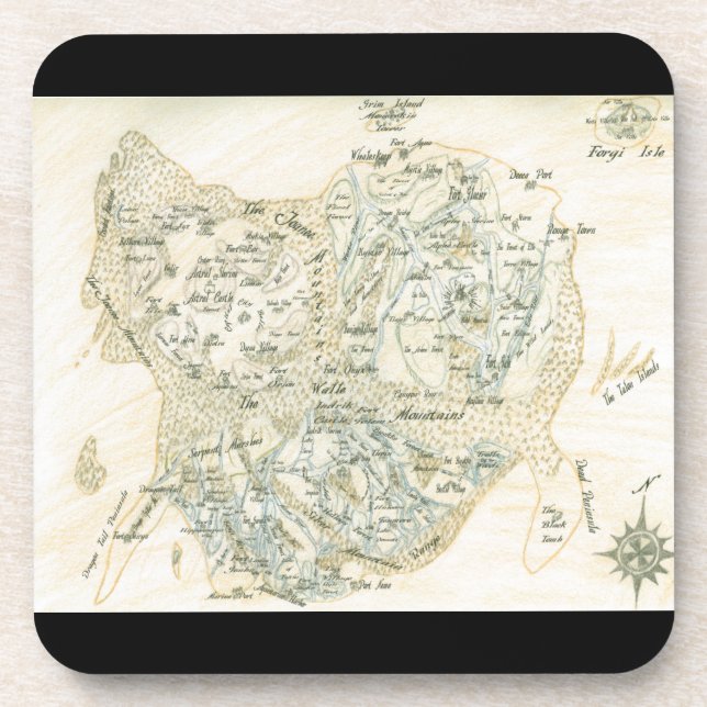 Bezeichnete Karte von Trino Getränkeuntersetzer (Vorderseite)