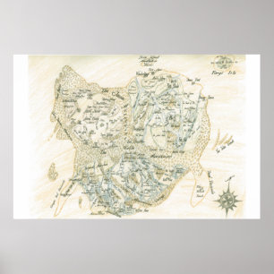 Bezeichnete Karte von Trino Poster