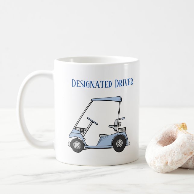 Bezeichneter Fahrer Funny GOLF Kaffeetasse (Mit Donut)