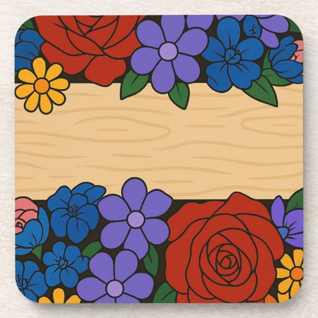 Bezeichnung der Blume Getränkeuntersetzer (Vorderseite)