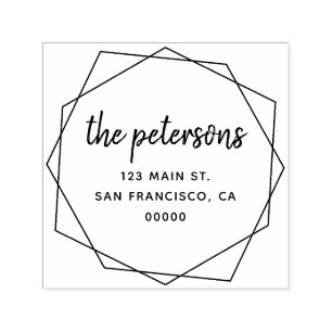 Bezeichnung der geometrischen, modernen Handschrif Permastempel