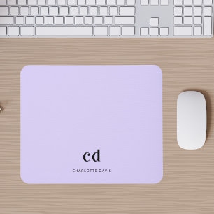 Bezeichnung der Initialen der Violettlavender Mono Mousepad
