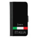 Bezeichnung der schwarzen Monografie Italiens iPhone Wallet Hülle (Vorderseite)