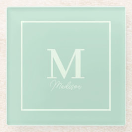 Bezeichnung der Seeoam Green Custom Monogram Name Glasuntersetzer