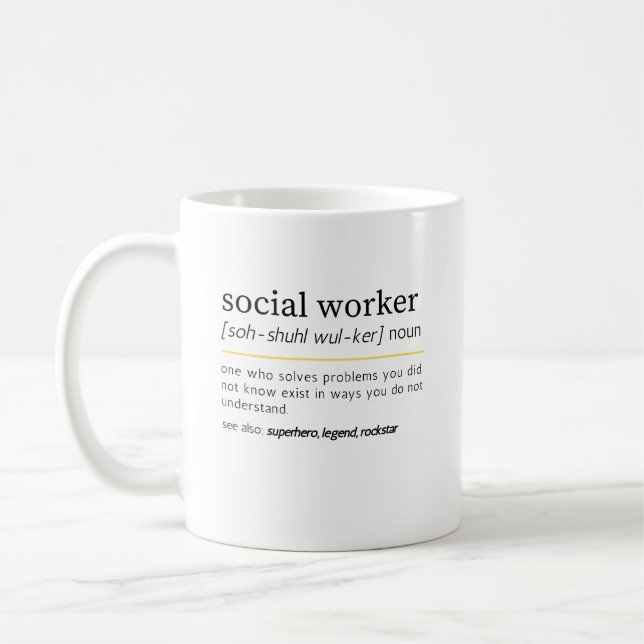 Bezeichnung der Sozialarbeiter Kaffeetasse (Links)
