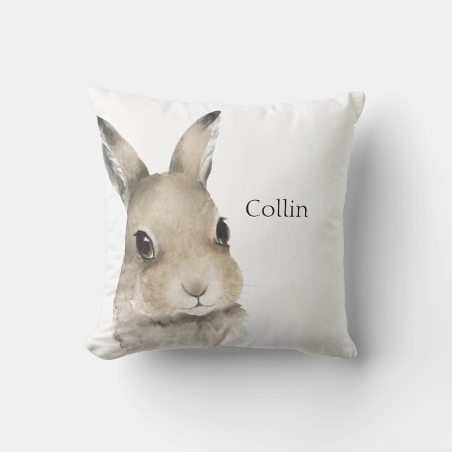 Bezeichnung der Waldtiere Kaninchenfarben Kissen (Vorderseite)
