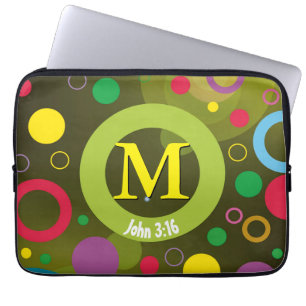 Bezeichnung des Monogramms für den grünen geometri Laptopschutzhülle