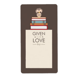 Bezeichnung des süßen Owl-Buchzeichens Rot Blau