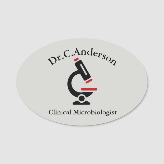 Bezeichnung für das Mikroskop Namensschild (Vorderseite)