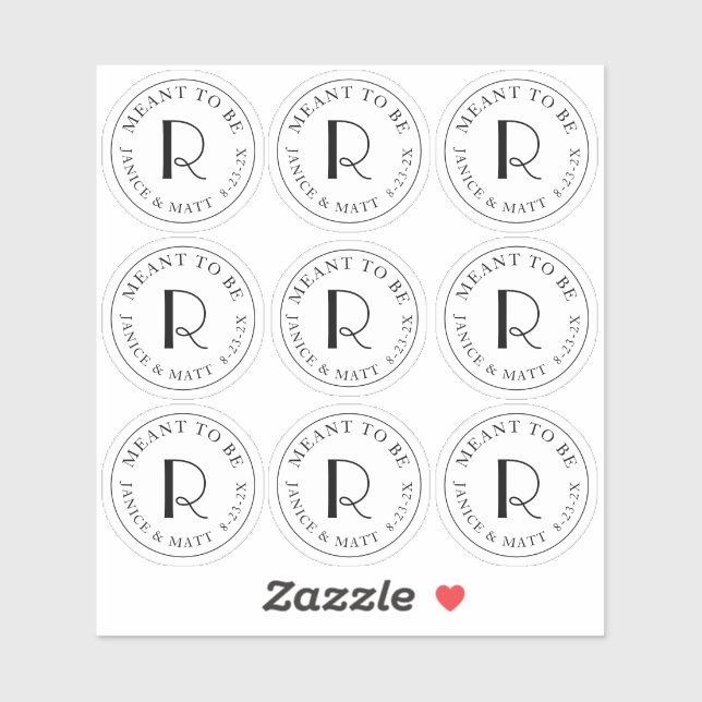 Bezeichnung für das Mini-Monogramm-Etikett mit Hoc Aufkleber (Blatt)