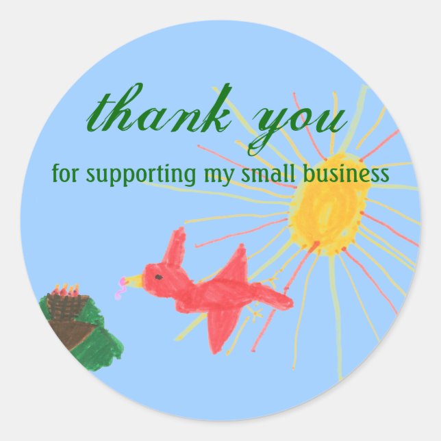 Bezeichnung für kleine Unternehmen der Vogelfamili Runder Aufkleber (Vorderseite)