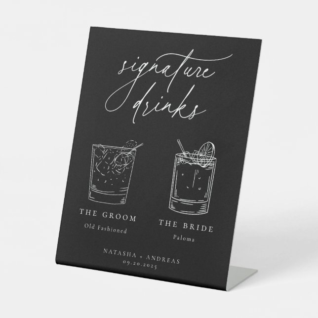 Bezeichnung für zeitgenössische Getränke Sockelschild (Vorderseite)