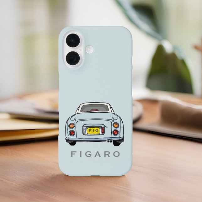 Bezeichnung Pale Aqua Figaro Automobil Monogramm Case-Mate iPhone Hülle (Cute pale aqua figaro phone case with space for your name or initials)