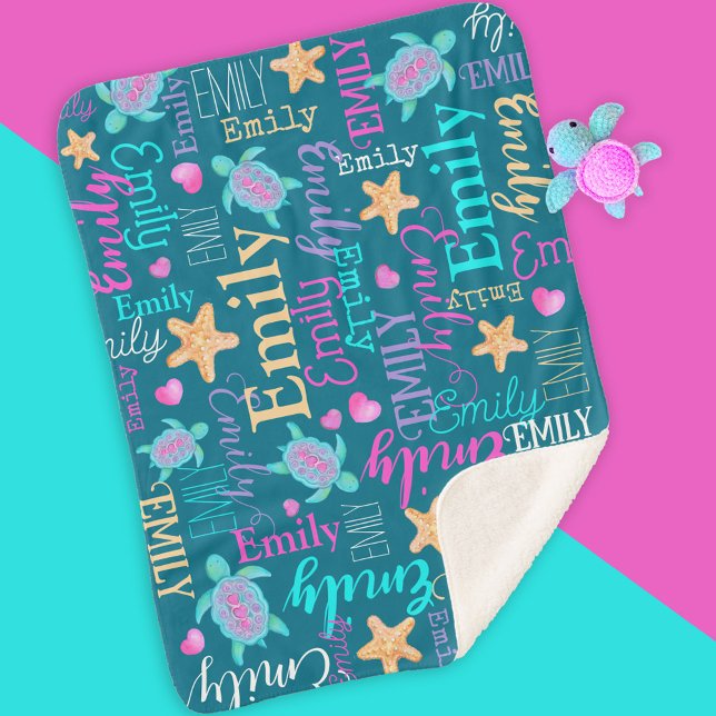 Bezeichnung Schildkrötenseastar Muster rosa lila K Sherpadecke (Von Creator hochgeladen)