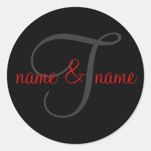 Bezeichnung "T", Monogramm, Personalisierung der V Runder Aufkleber
